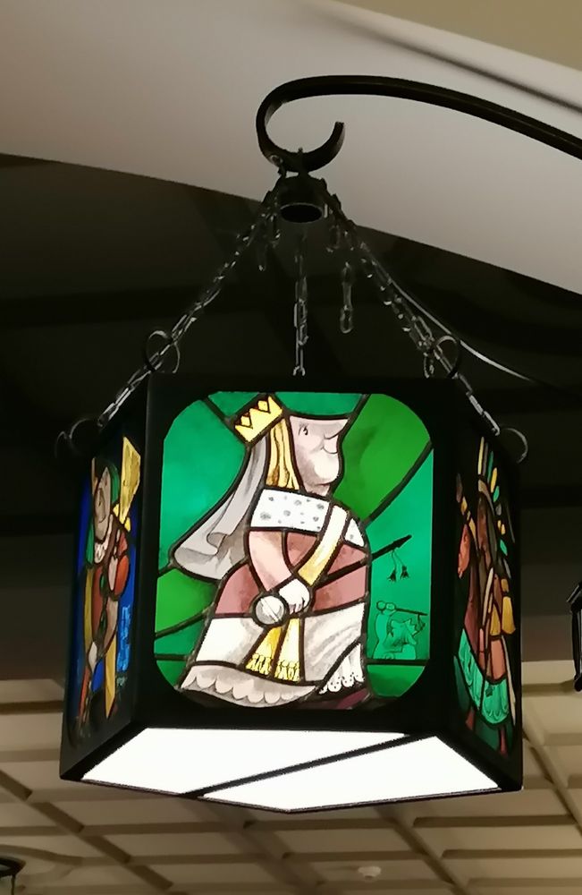 Fasnacht themed lantern in old Basel restaurant, Switzerland