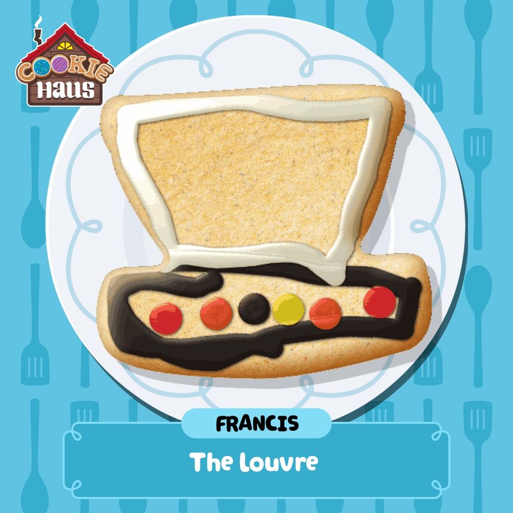 An image of a cookie shaped like a top hat decorated like a base with an icing empty top