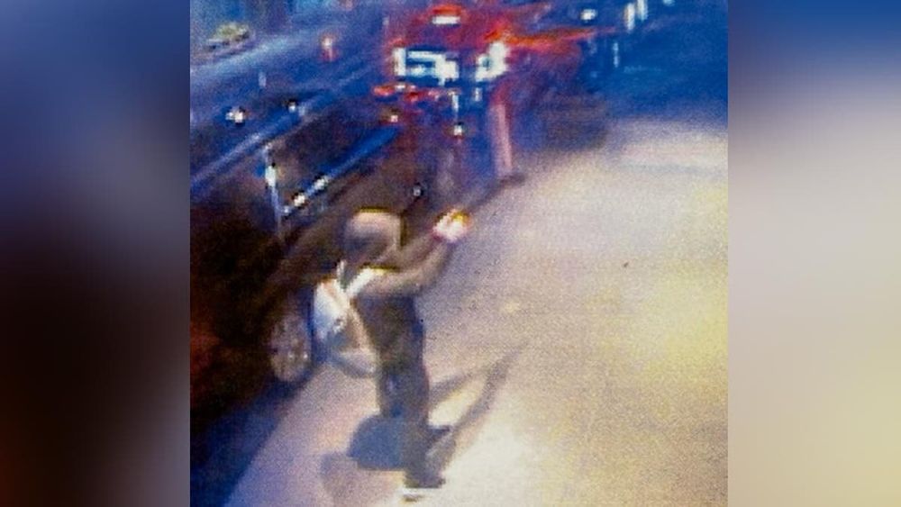 Green Mario (suspected to be Luigi Manjione) strolling through the Mushroom Kingdom (the streets of New York) and stomping on an evil Koopa (some CEO).