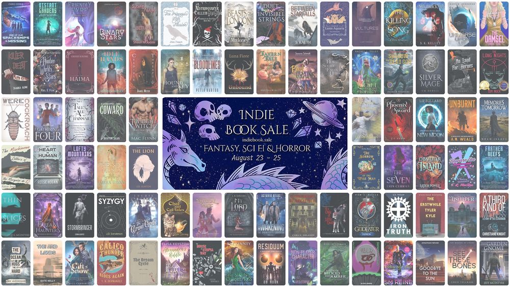 Collage of book covers of books included in the Indie Book Sale.