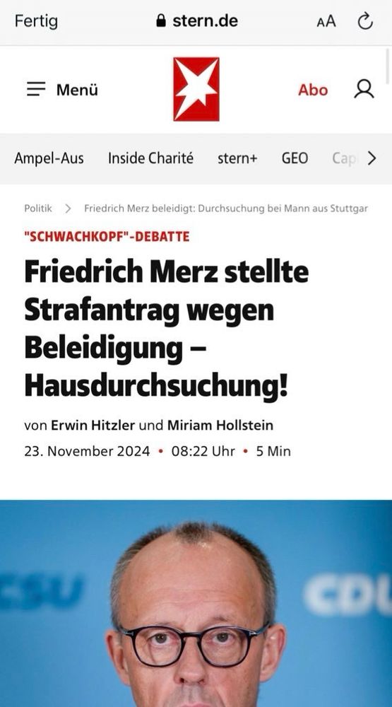"SCHWACHKOPF"- DEBATTE
Friedrich Merz stellte Strafantrag wegen Beleidigung - Hausdurchsuchung!