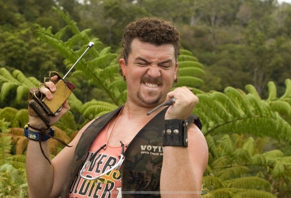 War filming scene in Tropic Thunder where Danny McBride yells “Big ass titties” & sets off a huge expensive explosion.