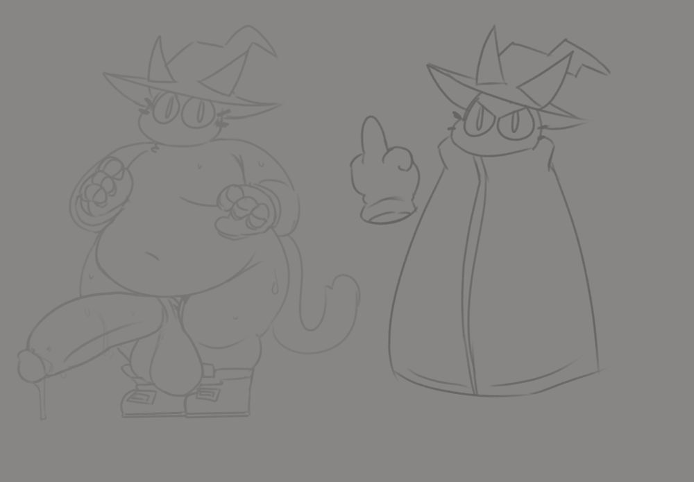 Concept art of Bennett, also him flipping you off cause funny; art by @cnsfwvvv.bsky.social