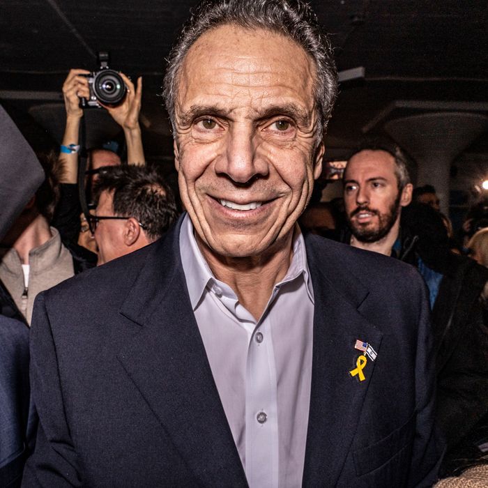 Photo of an aged and haggard Andrew Cuomo, credit Mark Peterson/Redux for New York Magazine not pictured: his nipple piercings, thank god. 