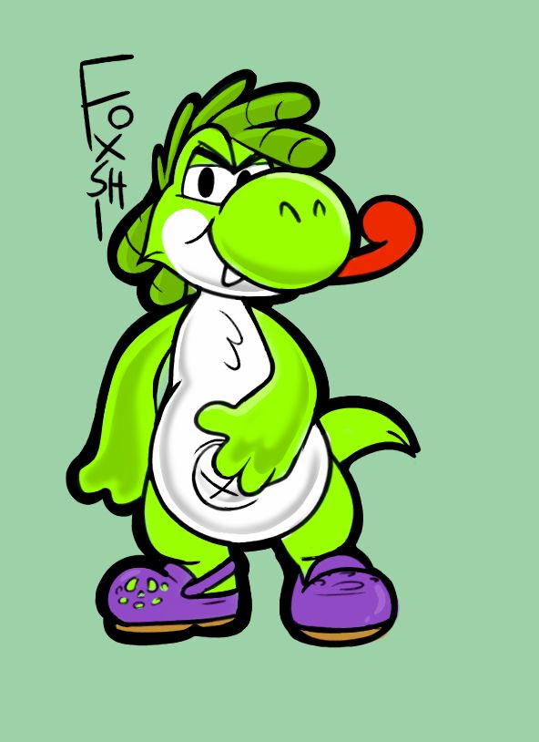 Paper Mario style badge featuring Foxshi