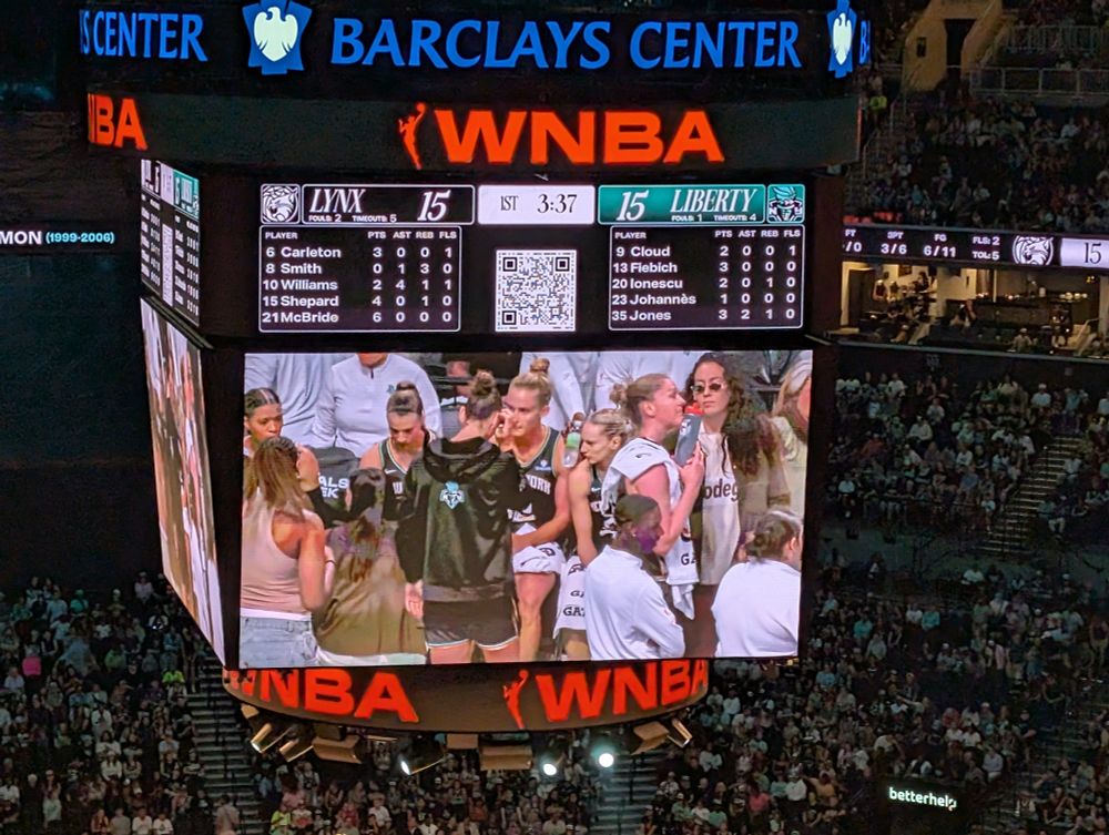 Photo of jumbotron at NY Liberty game