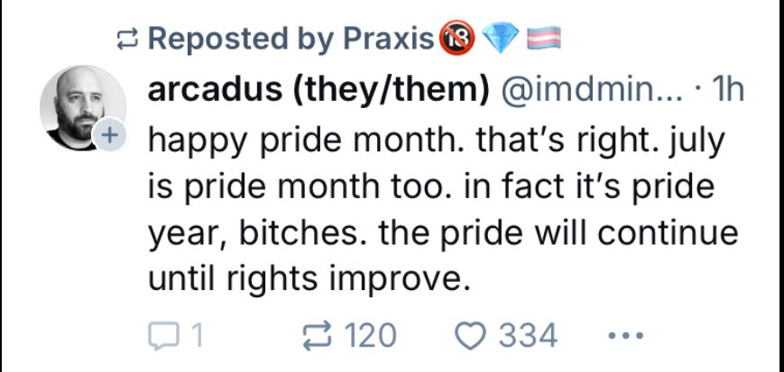 Happy Pride month it’s July now that’s right pride year 