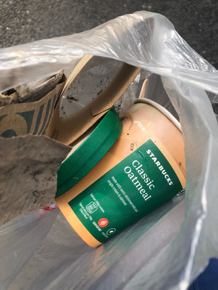Bag of litter collected on Cissbury Ring 