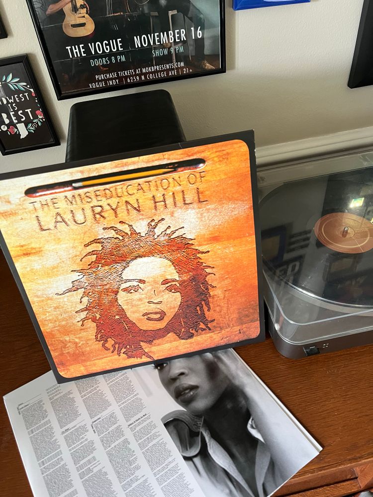 “The Miseducation of Lauryn Hill” vinyl and record player