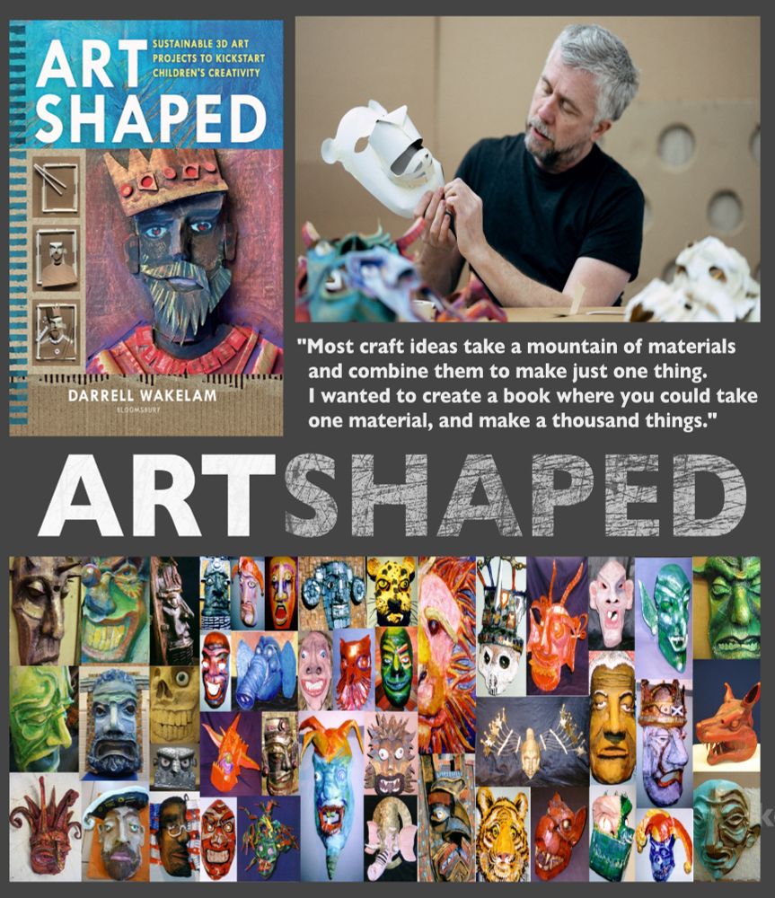 An advert for my book Art Shaped, my guide to 3D making with children. 
