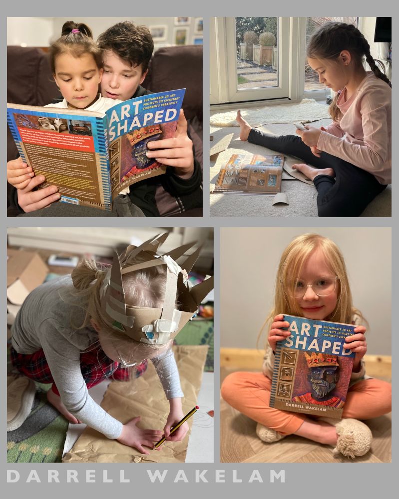 A little Summer advert for my book 'Art Shaped' showing some of the lovely photos of kids creating some of my art projects. These photos have kindly been sent back to me by parents and teachers. 
