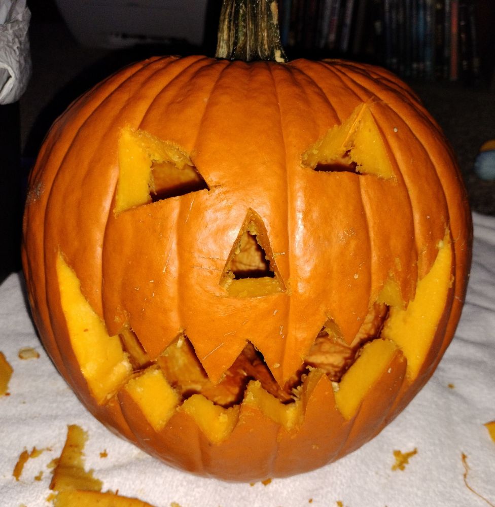 My Jack-O-Lantern while still working on it. 