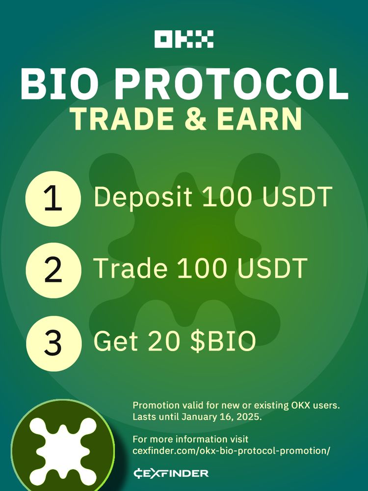 Bio Protocol Trade & Earn campaign on OKX. Get free $BIO tokens airdrop by completing simple tasks.