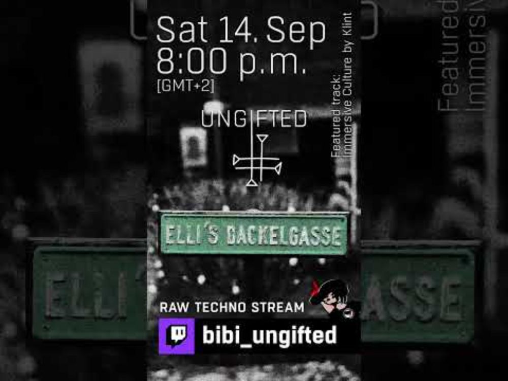 sat. 14. Sep, 8:00p.m. raw techno twitch stream