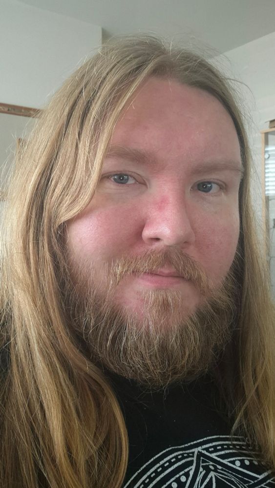 My stupid face. A long haired bearded man in his late 30s.