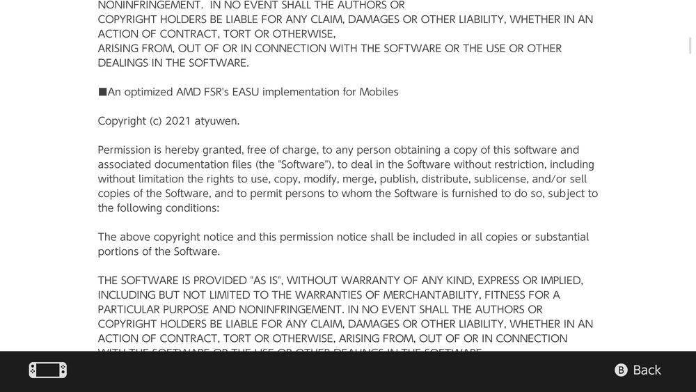 License text for "An optimized AMD FSR'S EASU implementation for Mobiles"