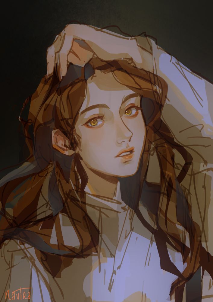 Unfinished digital illustration of Xie Lian from the manhua “Heaven Official’s Blessing”