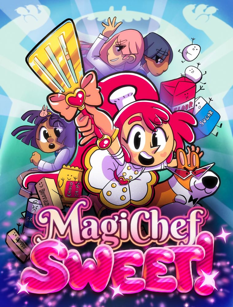 cover saying MagiChef SWEET! with a chef themed magical girl 