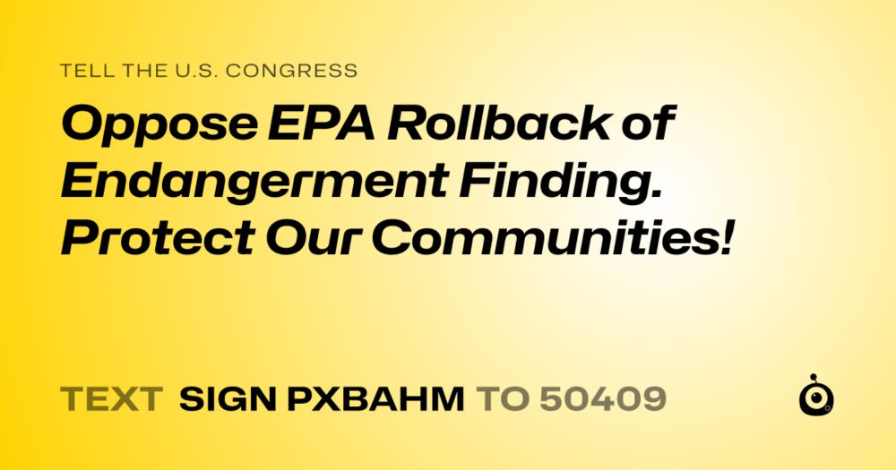Text SIGN PXBAHM to 50409 to send this to your officials.