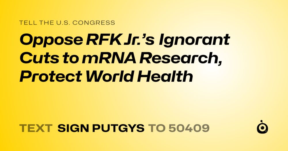 Text SIGN PUTGYS to 50409 to send this to your officials.