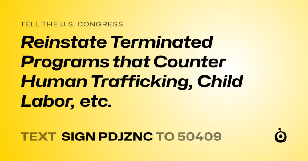 Text SIGN PDJZNC to 50409 to send this to your officials.