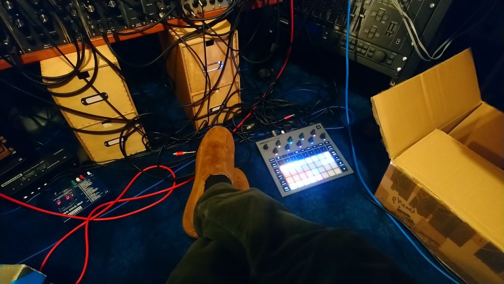 Slippers, sampler, modular. Hard life. Oh and that blue shagpile carpet. 