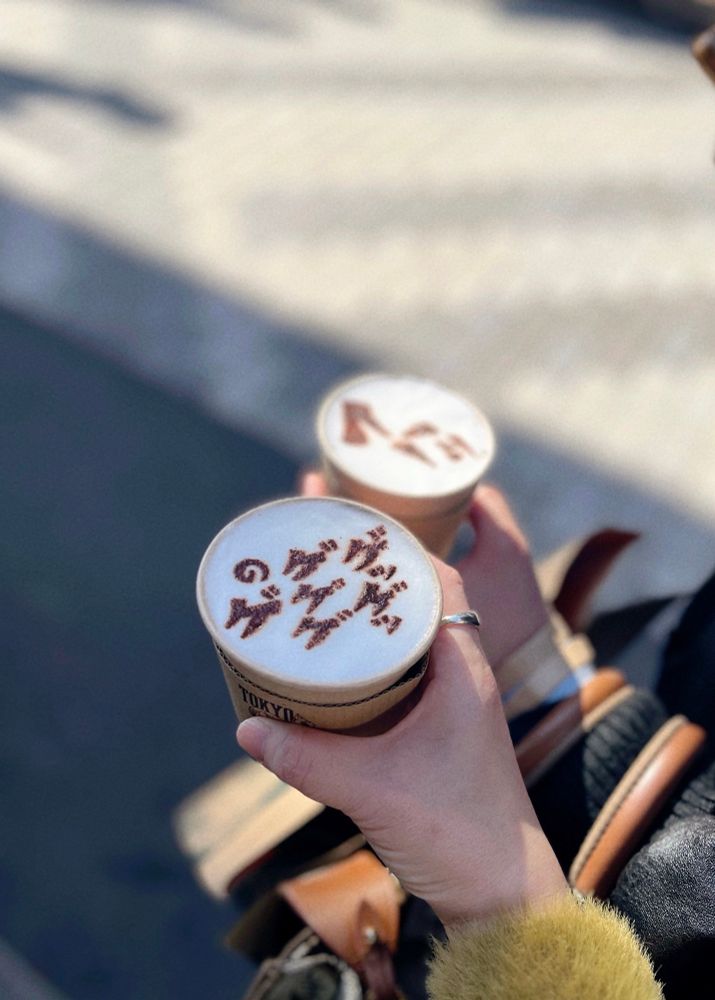 フハッとゲゲゲノゲのラテアートチョコドリンク