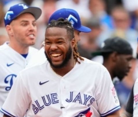 Montage of smiling Vlad Guerrero Jrs