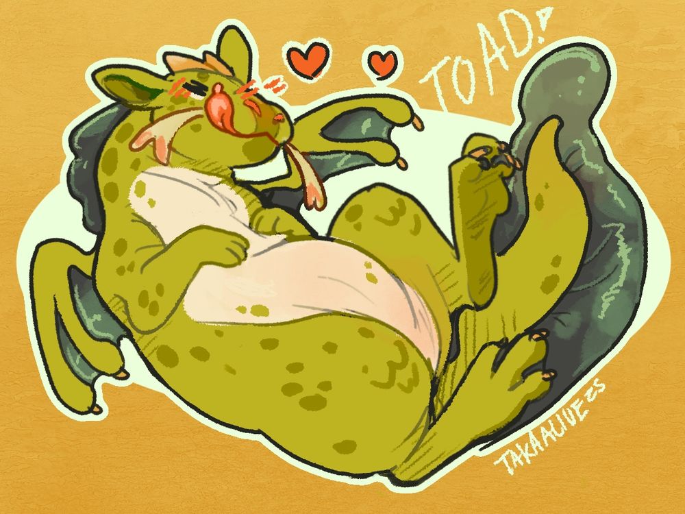 Toad the tadpole dragon looking happy