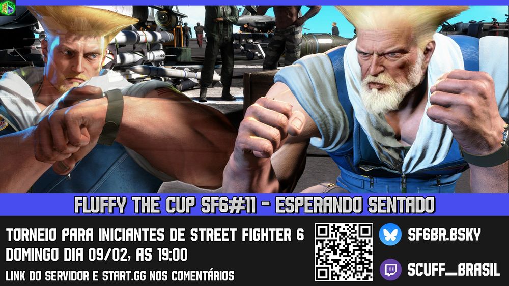 Fluffy the cup SF6#11 - Esperando sentado
Torneio para iniciantes de street fighter 6
Domingo Dia 09/02, as 19:00
Link do servidor e start.gg nos comentários