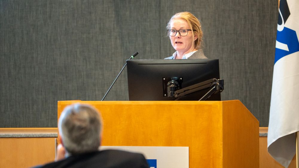 Kate Fitzgerald, PhD, presenting at the BRIDGE Fund Innovation Showcase