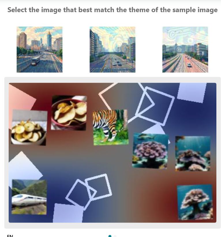 Captcha image "select the image that best match the theme of the sample image". Completely unsolveable.