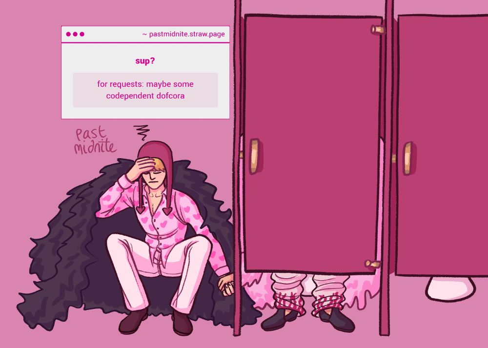 doffy making rosi hold his hand through a bathroom stall. request in the background: "for requests: maybe some codependent dofcora"