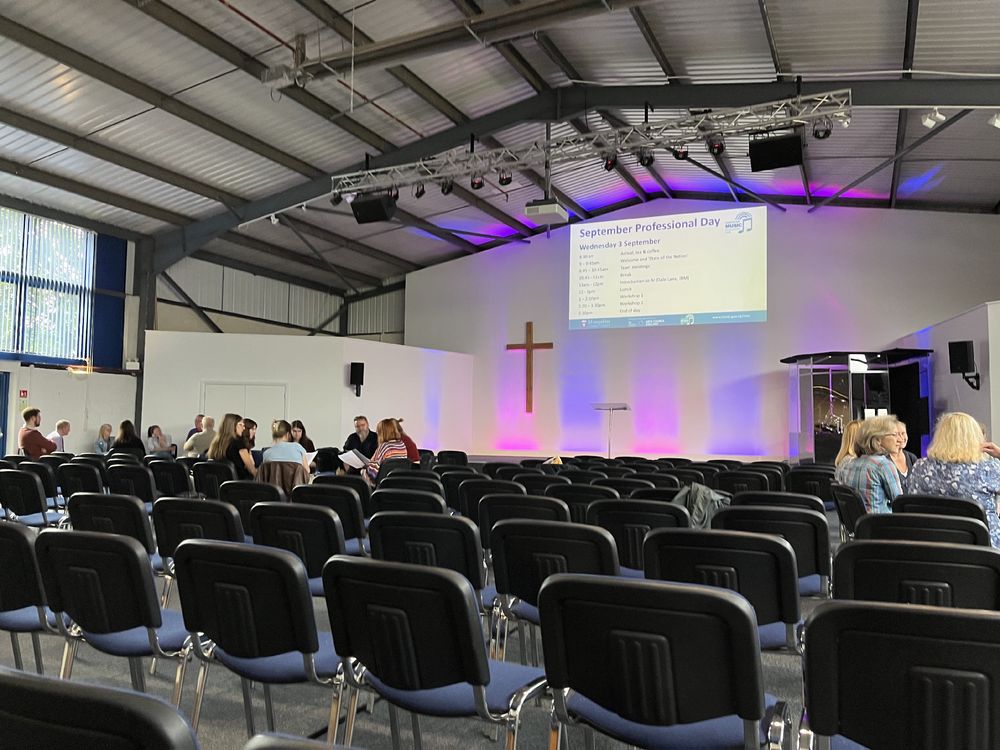 photo of the venue the teachers have hired - a surprisingly modern church