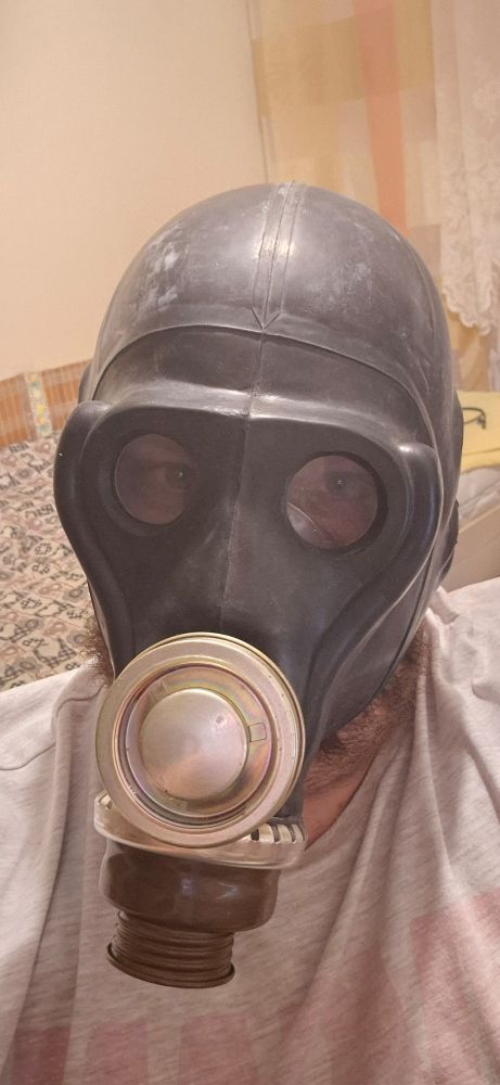 Me in my russian gas mask with oxygen mask underneath.