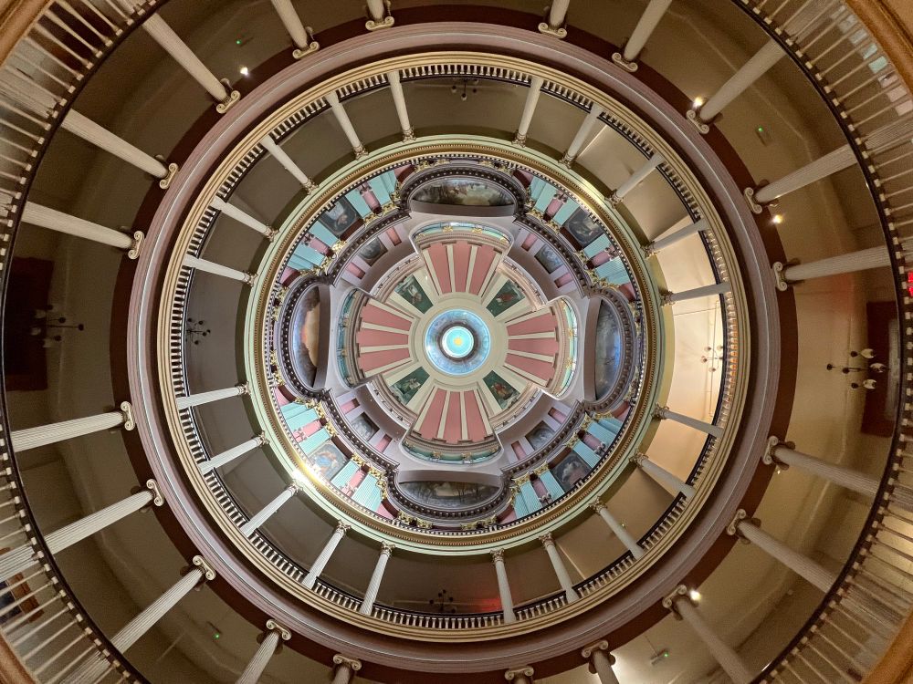 Colorfully painted domed ceiling 