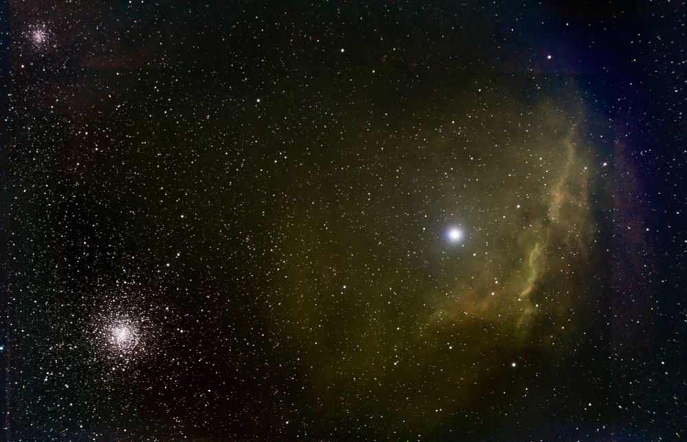 On the right side the glowing nebulosity around the bright star Alniyat, and two globular clusters on the left, M4 on the lower left and the smaller NGC6144 on the upper left. More details in my gallery: https://www.astrobin.com/m7k8v4/B/?force-classic-view=