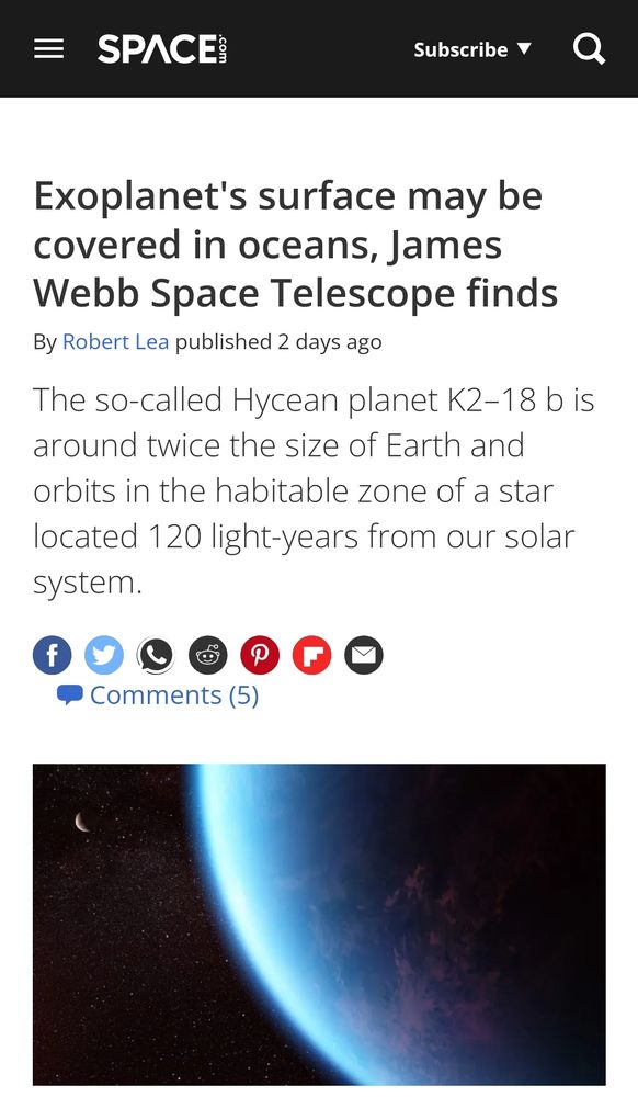 Snippet of article titled: Exoplanet's surface may be covered in oceans, James Webb Telescope finds