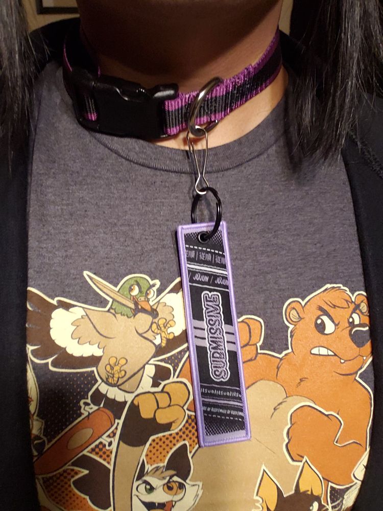 Collar tag: "Submissive"