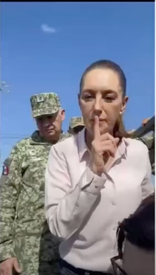 „Präsident“ Sheinbaum fordert die von Überschwemmungen Betroffenen auf, den Mund zu halten.