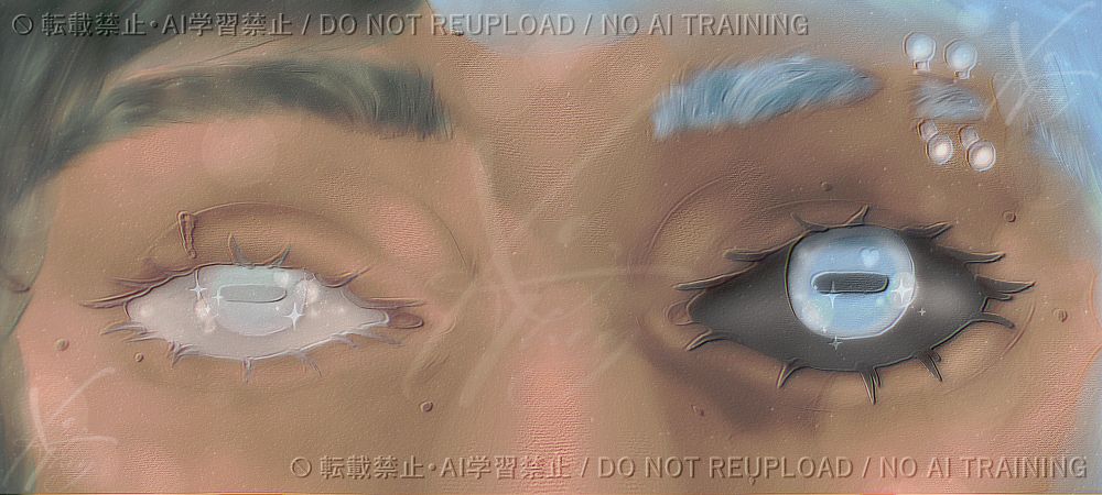 Finished eye banner of original character Arzhel Yuval