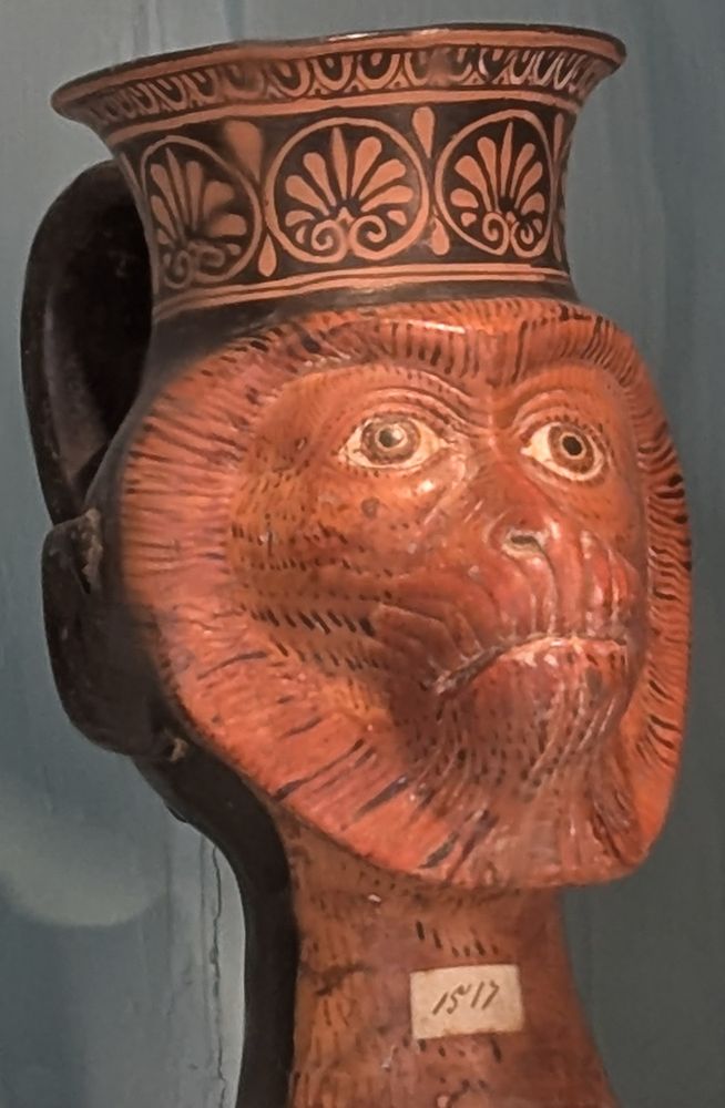 Rhyton decorated with a monkey's face