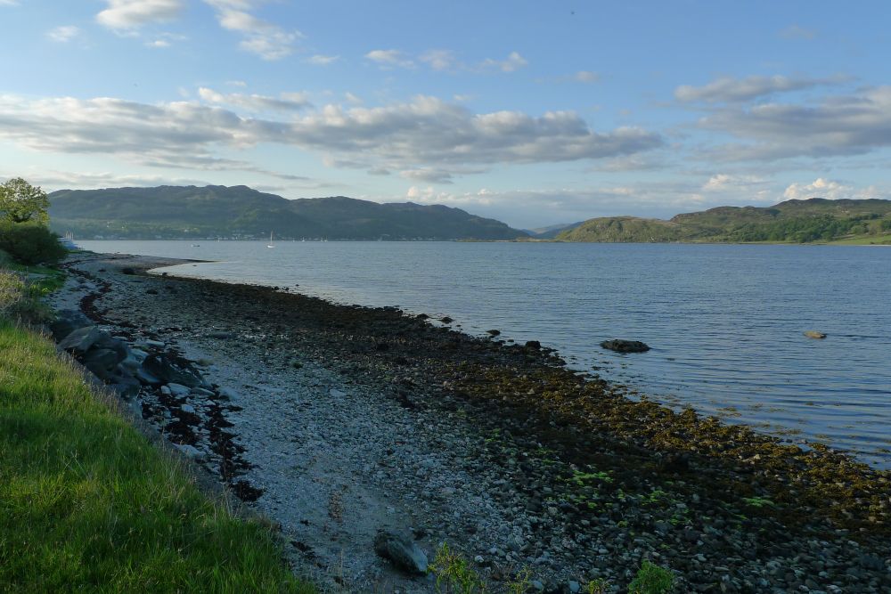 A view of the shoreline of the Kyles of Bute