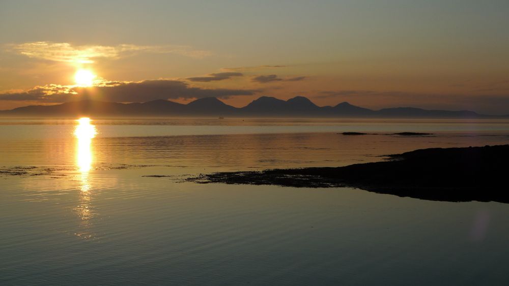 Sunset over the water, seen from Isle of Gigha