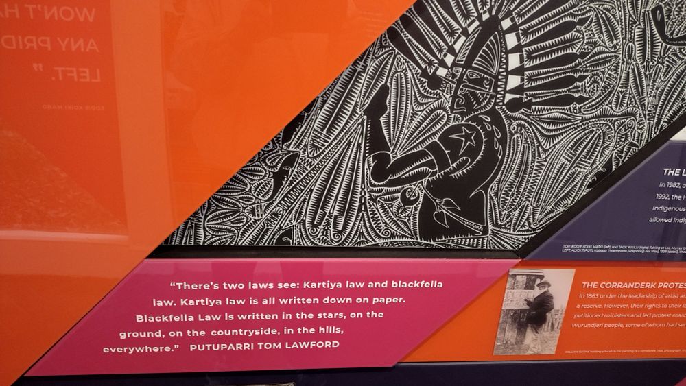"Kartiya law is all written down on paper. Blackfella Law is written in the stars, on the ground, on the countryside, in the hills, everywhere" - Putuparri Tom Lawford 