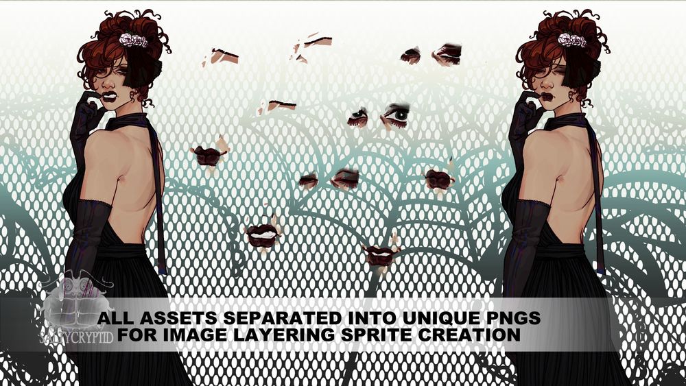 All asses separated into unique PNGs for image layering sprite creation