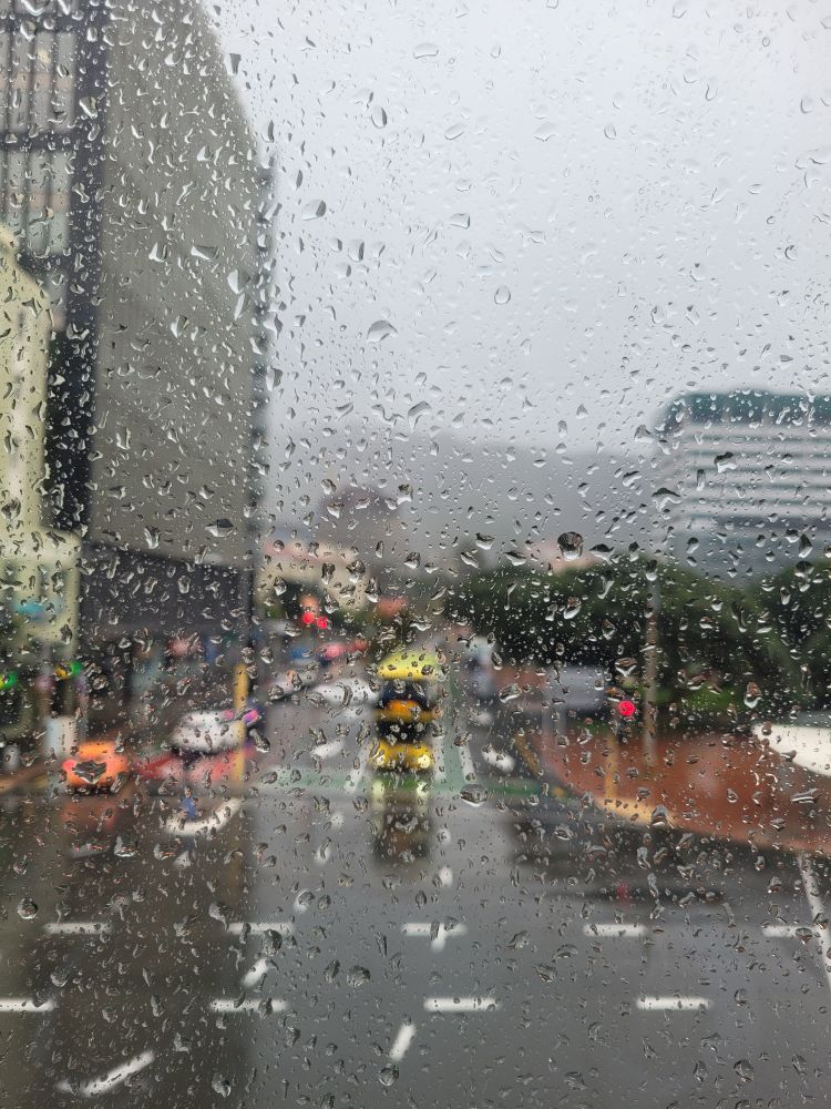 Cloud and rain on a Wellington street 