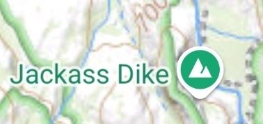 Jackass Dike on a map
