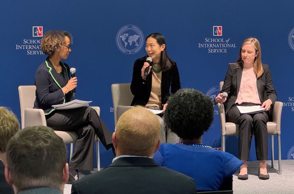 ARPA-H International Partnerships Lead Amy Lin at the “Tackling Global Health and Human Services Challenges through Diplomacy, Innovation, and Equity: HHS’ Global Strategy" panel. 
