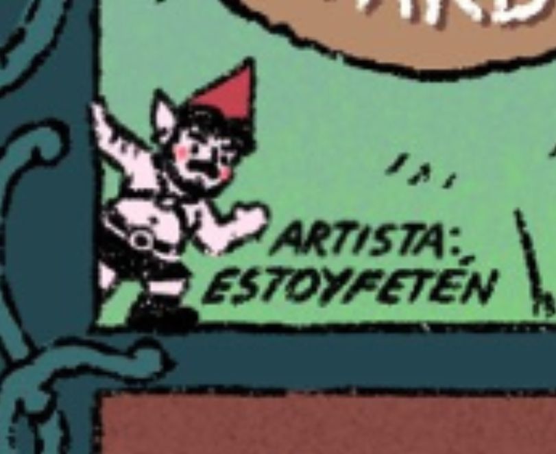 Captura de pantalla del cartel en la que se ve como Juanmo se ha dibujado a si misme